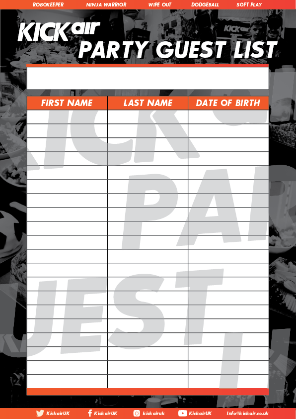 <strong>Guest List Document</strong> Print Design.