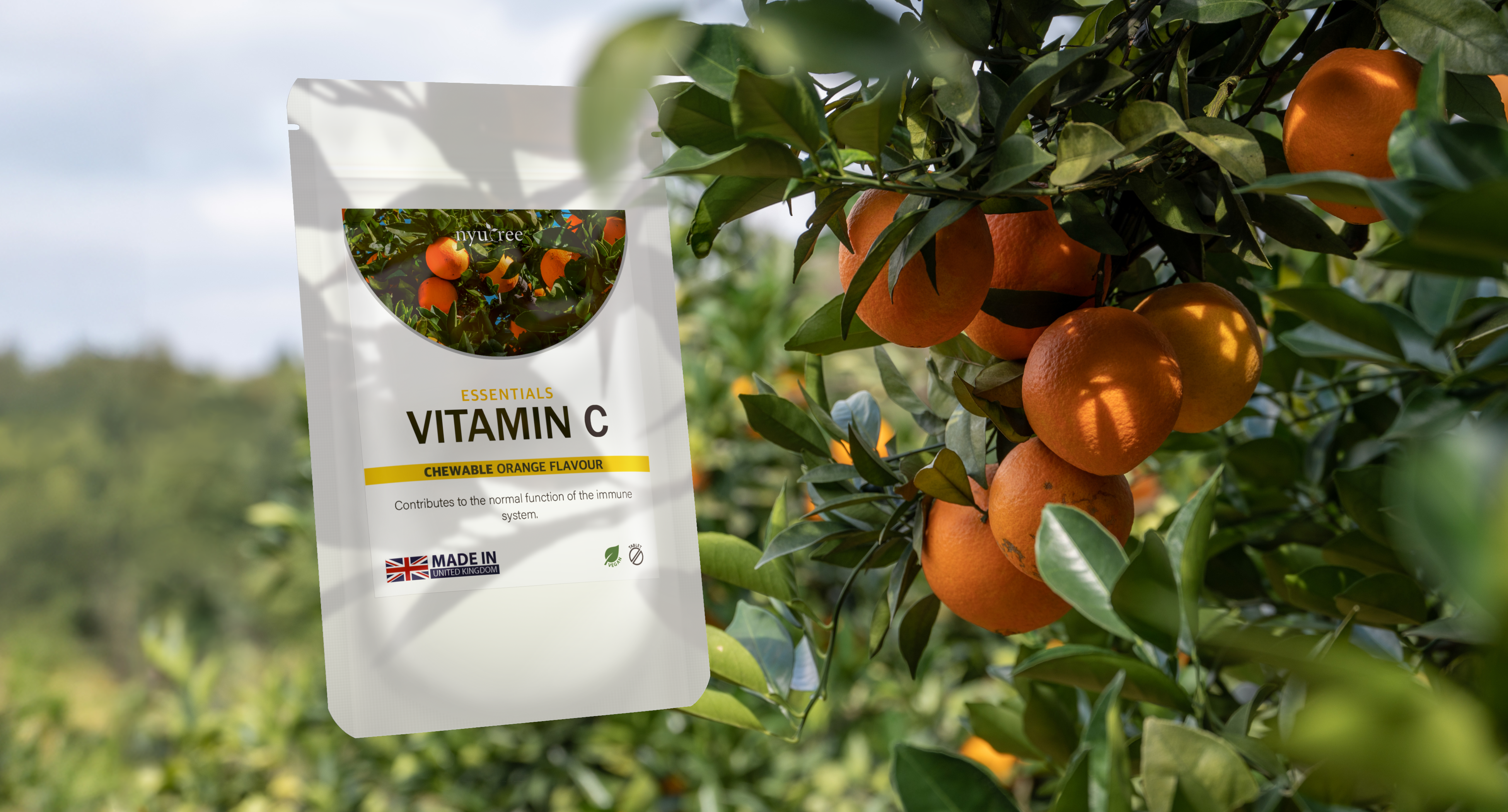 <strong>Nyutree</strong> Vitamin C Chewable Website Banner.